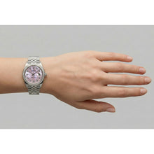Rolex Datejust 36 mm Pink Mother of Pearl Natural Earth Mined Diamond Dial Stainless Steel Watch