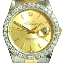 Rolex Datejust Gents Watch Natural Earth Mined Diamond Bezel Gold And Ss Bracelet QUICK SET