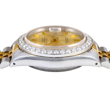 Rolex Datejust Gents Watch Natural Earth Mined Diamond Bezel Gold And Ss Bracelet QUICK SET