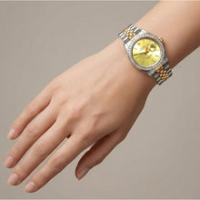 Rolex Datejust Gents Watch Natural Earth Mined Diamond Bezel Gold And Ss Bracelet QUICK SET