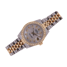 Rolex Datejust Midsize 31 mm Grey Mother of Pearl Natural Earth Mined Diamond Dial Bezel Jubilee Bracelet Watch Ss & Gold