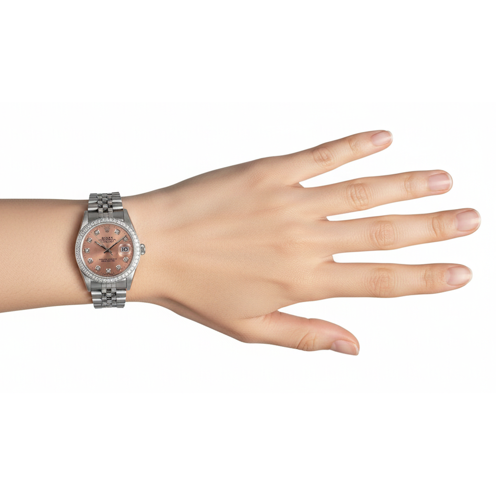 Rolex Datejust Ss Watch Salmon Dial Fg Midsize Rolex Salmon Dial Stainless