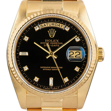 Rolex Day Date 36 Mm Men Watch Bark Finish Yellow Gold 18K Black