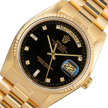 Rolex Day Date 36 Mm Men Watch Bark Finish Yellow Gold 18K Black