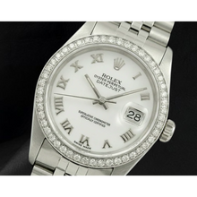 Rolex Dj White Mop Roman Dial Natural Earth Mined Diamond Bezel Ss Jubilee Bracelet QUICK SET