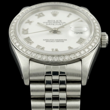 Rolex Dj White Mop Roman Dial Natural Earth Mined Diamond Bezel Ss Jubilee Bracelet QUICK SET