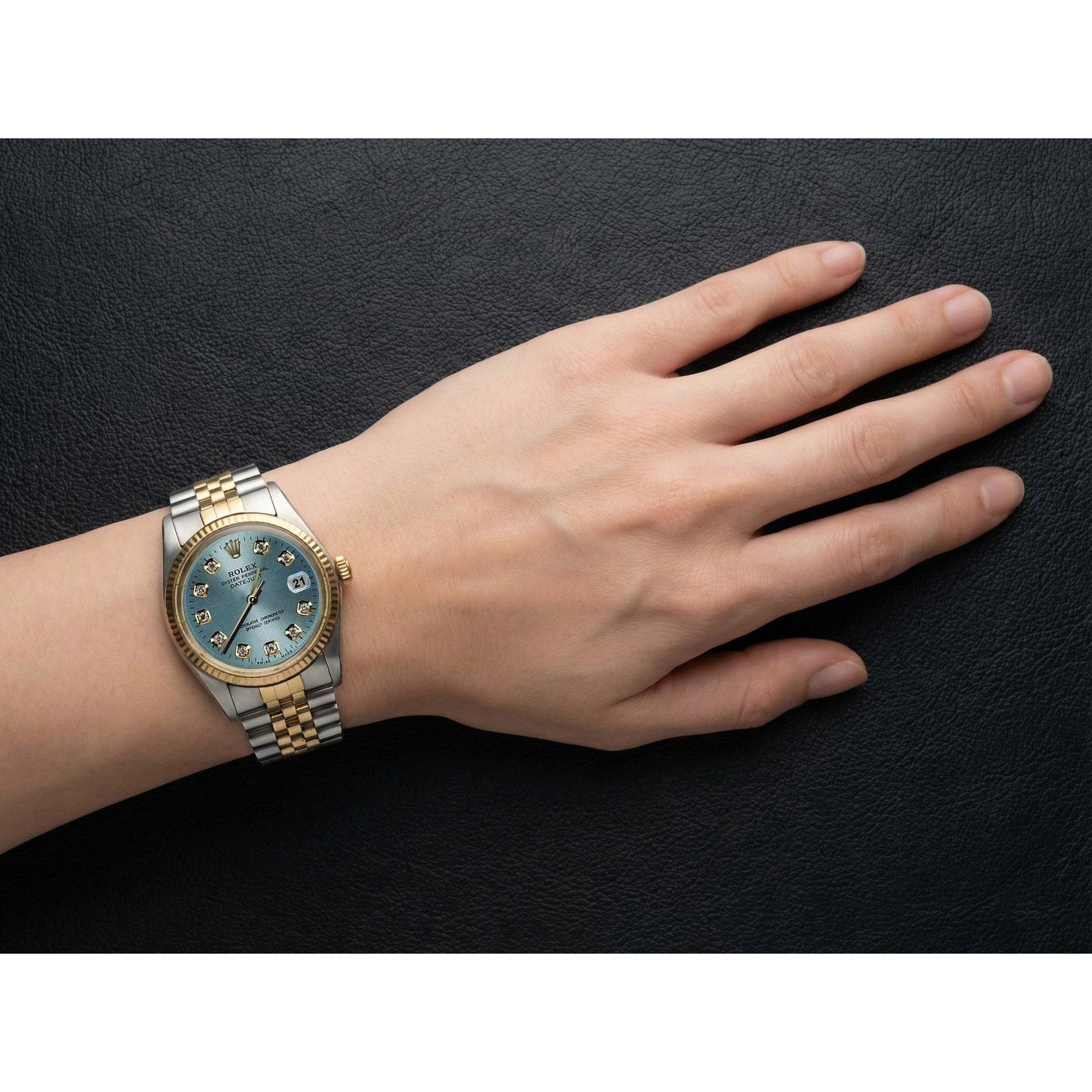 Rolex Gents Datejust Rolex Blue Ss & Gold Jubilee Bracelet QUICK SET