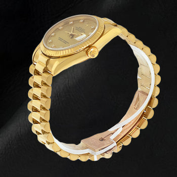 Rolex Lady-Datejust Champagne Diamond Dial Yellow Gold Watch