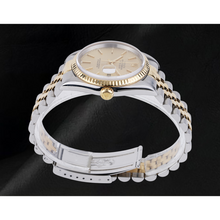 Rolex Men's Watch Ivory Stick Dial Datejust Two Tone Gold And Ss QUICK SET