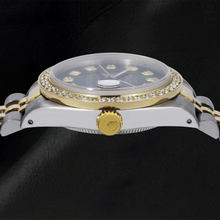 Rolex Mid Size Datejust Natural Earth Mined Diamond Watch Black Midsize Dial