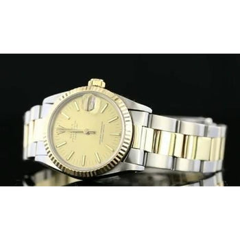 Rolex Watch Oyster Bracelet Fluted Bezel Gold & Ss Datejust Mid