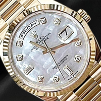 Rolex 128238 Day-Date 36 Mother of Pearl Diamond Dial Yellow Gold Watch1