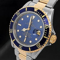 Rolex 16613 Submariner Date 40mm Blue Dial Two Tone Watch