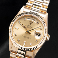 Rolex 18238 Day-Date 36mm Champagne Diamond Dial Yellow Gold Watch1