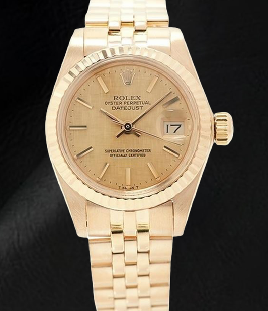 Rolex 26 mm Datejust Champagne Dial Yellow Gold Ladies Watch