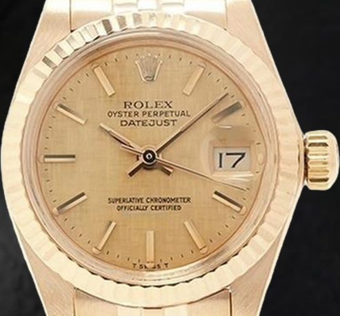 Rolex 26 mm Datejust Champagne Dial Yellow Gold Ladies Watch