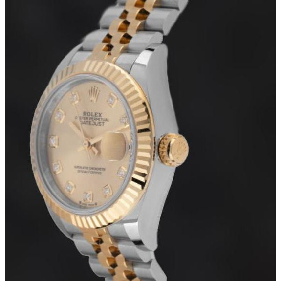 Genuine Fine Diamond Rolex – side view