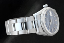 Rolex Blue Stick Dial Datejust 36mm Fluted Bezel Stainless Steel Watch