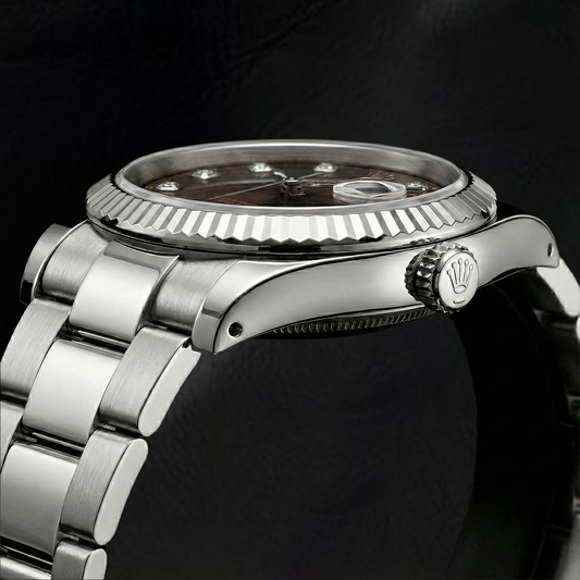 Rolex Stainless Steel with Diamond – front view