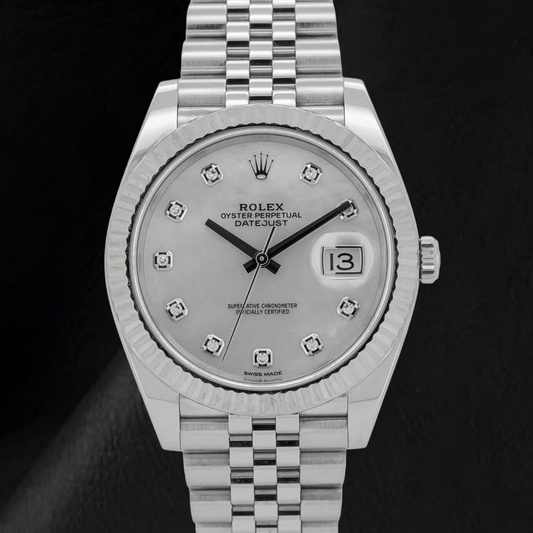 Rolex Datejust 41mm Mother of Pearl Diamond Dial Jubilee Bracelet Stainless Steel Watch