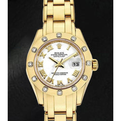 Rolex Date-just 29mm White Roman Dial Women Watch