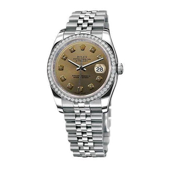 Rolex Date Just 36 mm Watch Bezel Diamond Dial Rolex QUICK SET