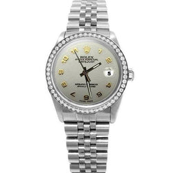 Rolex Date Just Natural Earth Mined Diamond Arabic Dial Datejust Ss Jubilee Watch QUICK SET