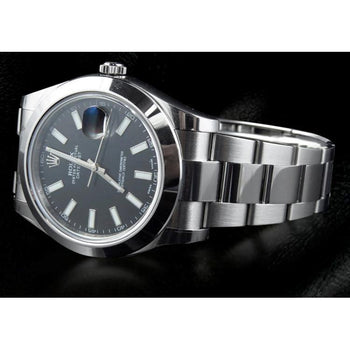 Rolex Mens Watch Smooth Bezel Ss Bracelet