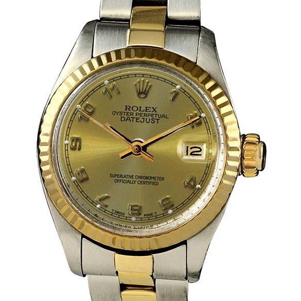 Rolex Date Watch Ladies Rolex Arabic Dial Two Tone