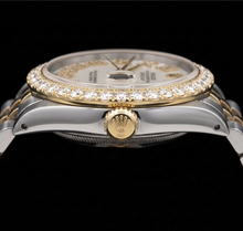 Rolex Datejust 16013 36mm White Mother of Pearl Roman Diamond Dial Two Tone Watch