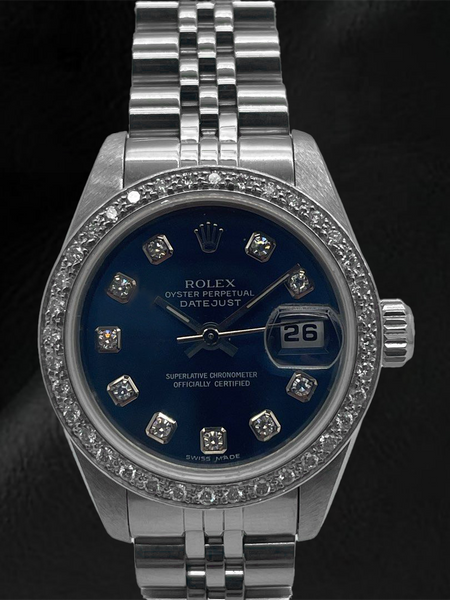 Rolex Datejust 26 mm Dark Blue Diamond Dial Stainless Steel Jubilee Bracelet Watch