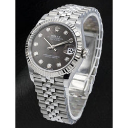 Rolex Datejust 31 Grey Natural Earth Mined Diamond Dial Stainless Steel Men's Watch