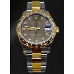 Rolex Datejust 31mm Two Tone Grey Natural Earth Mined Diamond Ladies Watch