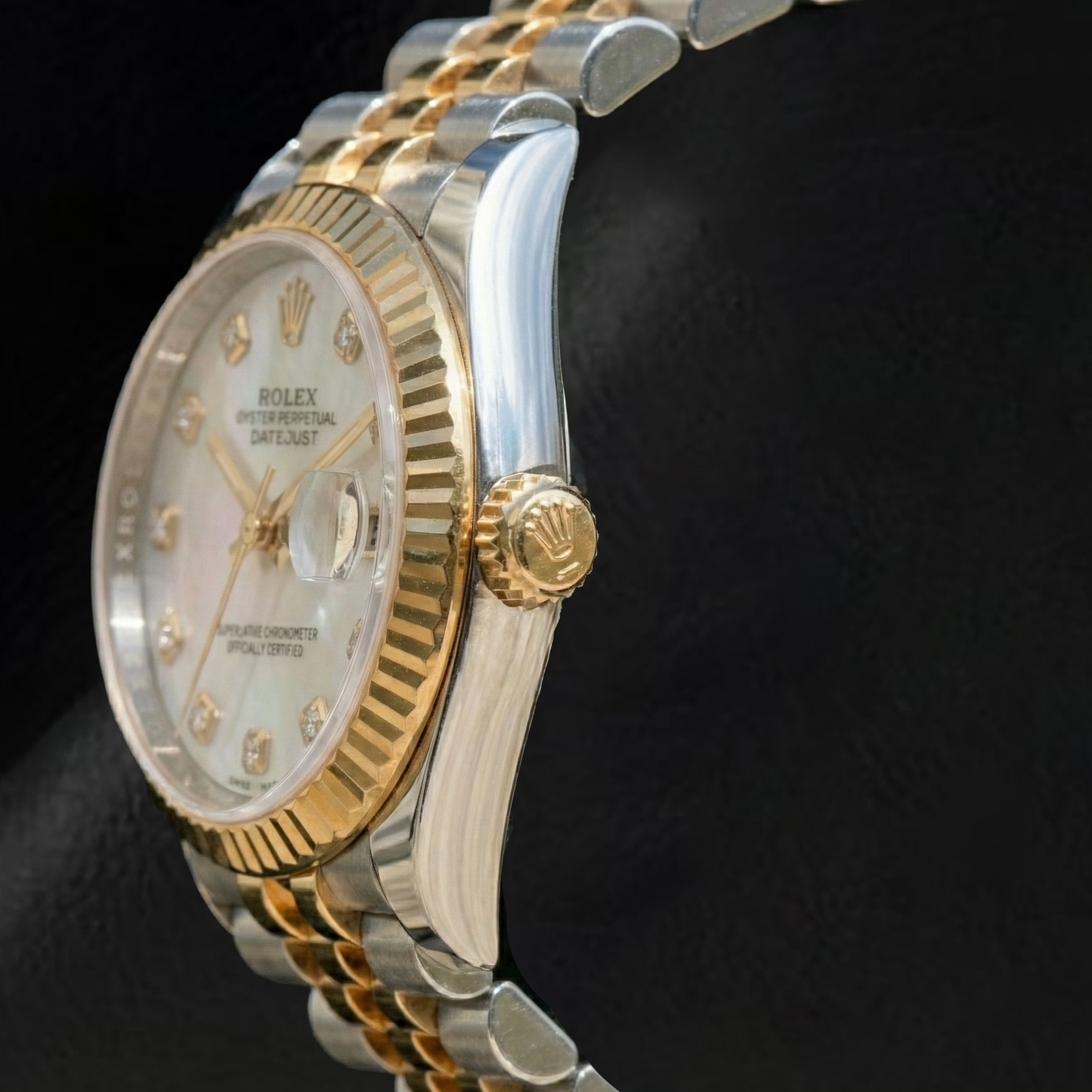 Cultured Pearl Rolex 0.20-ct Two Tone – front view