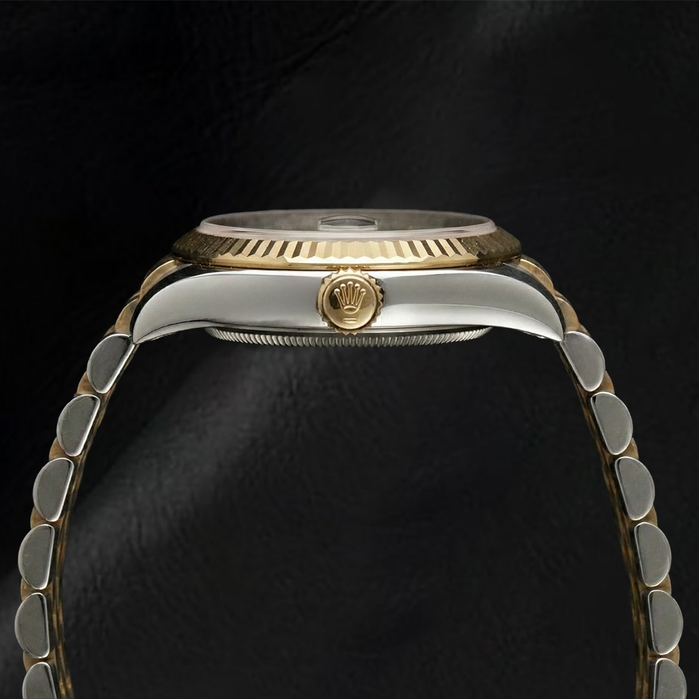 Rolex Two Tone with Cultured Pearl – angle view