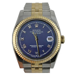 Rolex Datejust Gents Rolex Blue Roman Dial Ss & Gold Jubilee QUICK SET