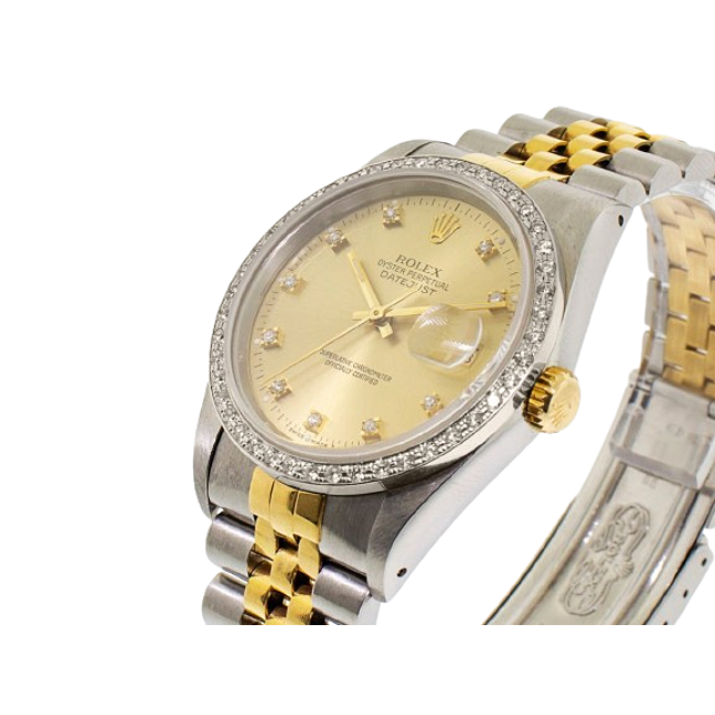 Fine Diamond Rolex in Gold – front view