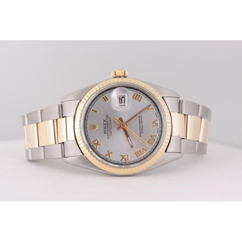 Rolex Datejust Watch Fluted Bezel Oyster Bracelet-Gold And Ss QUICK SET