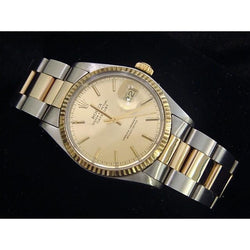 Rolex Datejust Watch Oyster Bracelet Stick Dial Gents QUICK SET