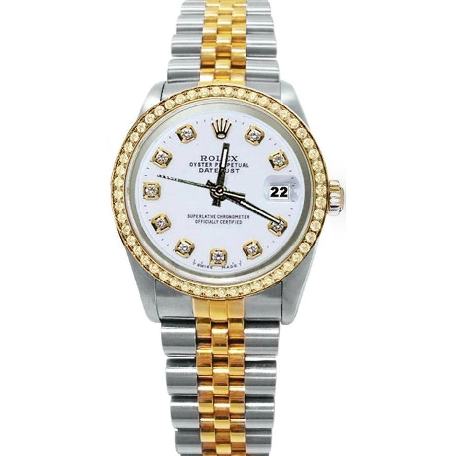 Datejust Watch White Diamond Dial