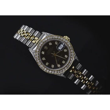 Rolex Datejust Women Watch Custom Diamond Dial-Two Tone