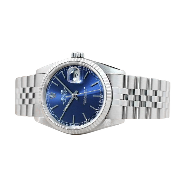 Rolex Datejust Year 2000 Blue Stick Dial 36 mm Stainless Steel Watch