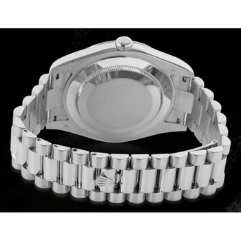 President Bracelet Mens Watch White Gold 18K