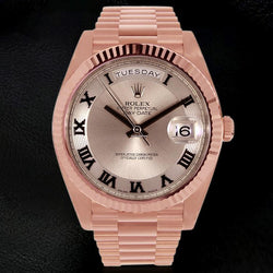 Rolex Day Date Ii 41 Mm Rose Gold Mens Watch Pink Roman Dial