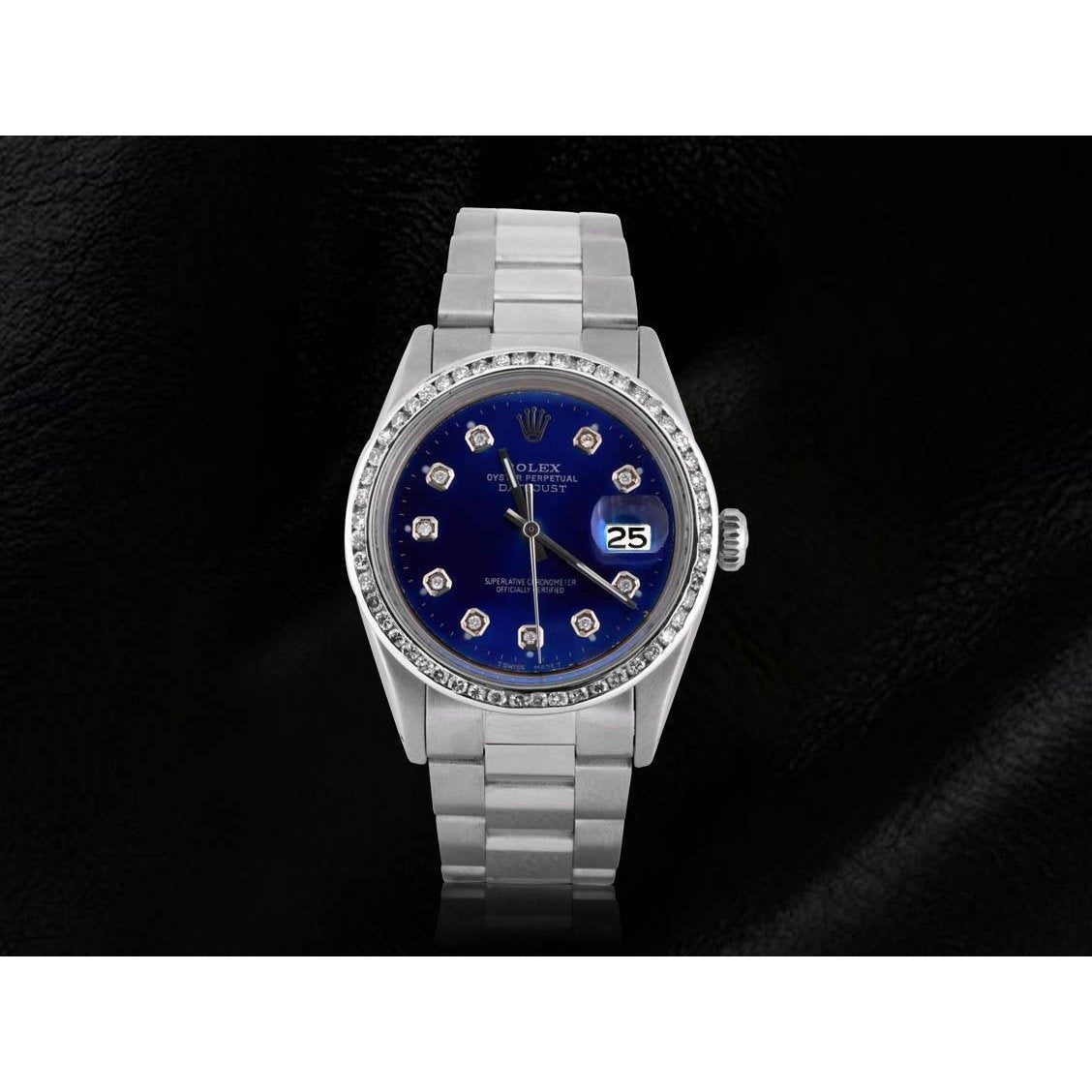 Blue Diamond Dial Bezel Men