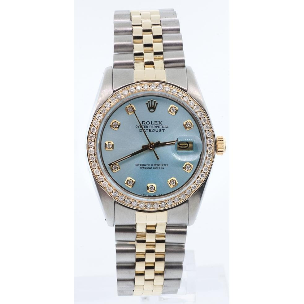 Mother Of Pearl Diamond Dial Bezel Watch