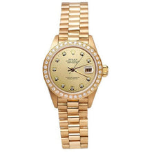 President Style Watch Gold Champagne Diamond Dial