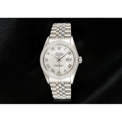 Rolex Dj White Mop Roman Dial Diamond Bezel Ss Jubilee Bracelet QUICK SET