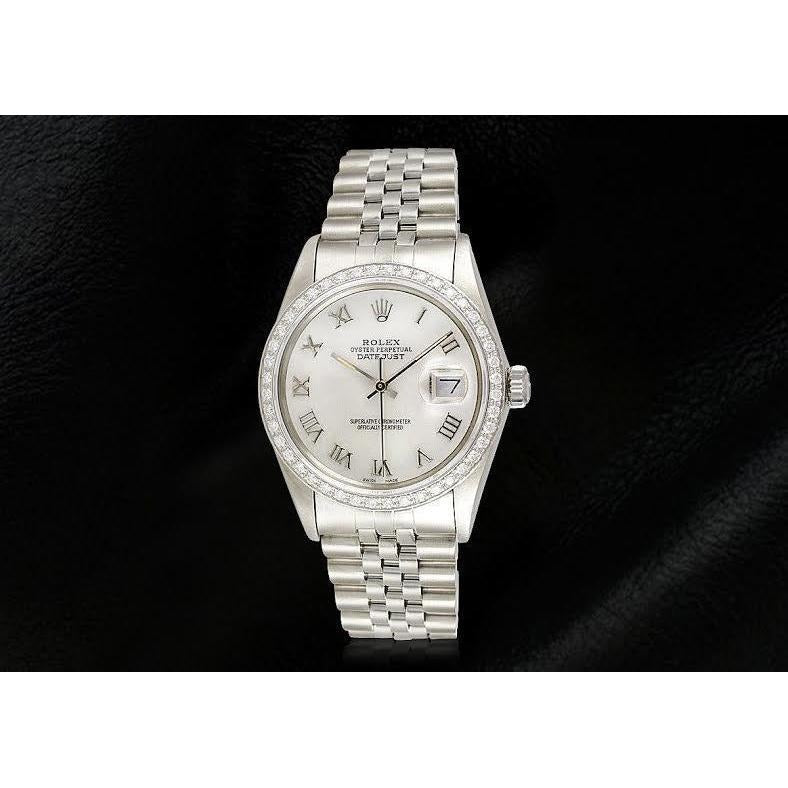 Mop Roman Dial Diamond Bezel Ss Jubilee Bracelet