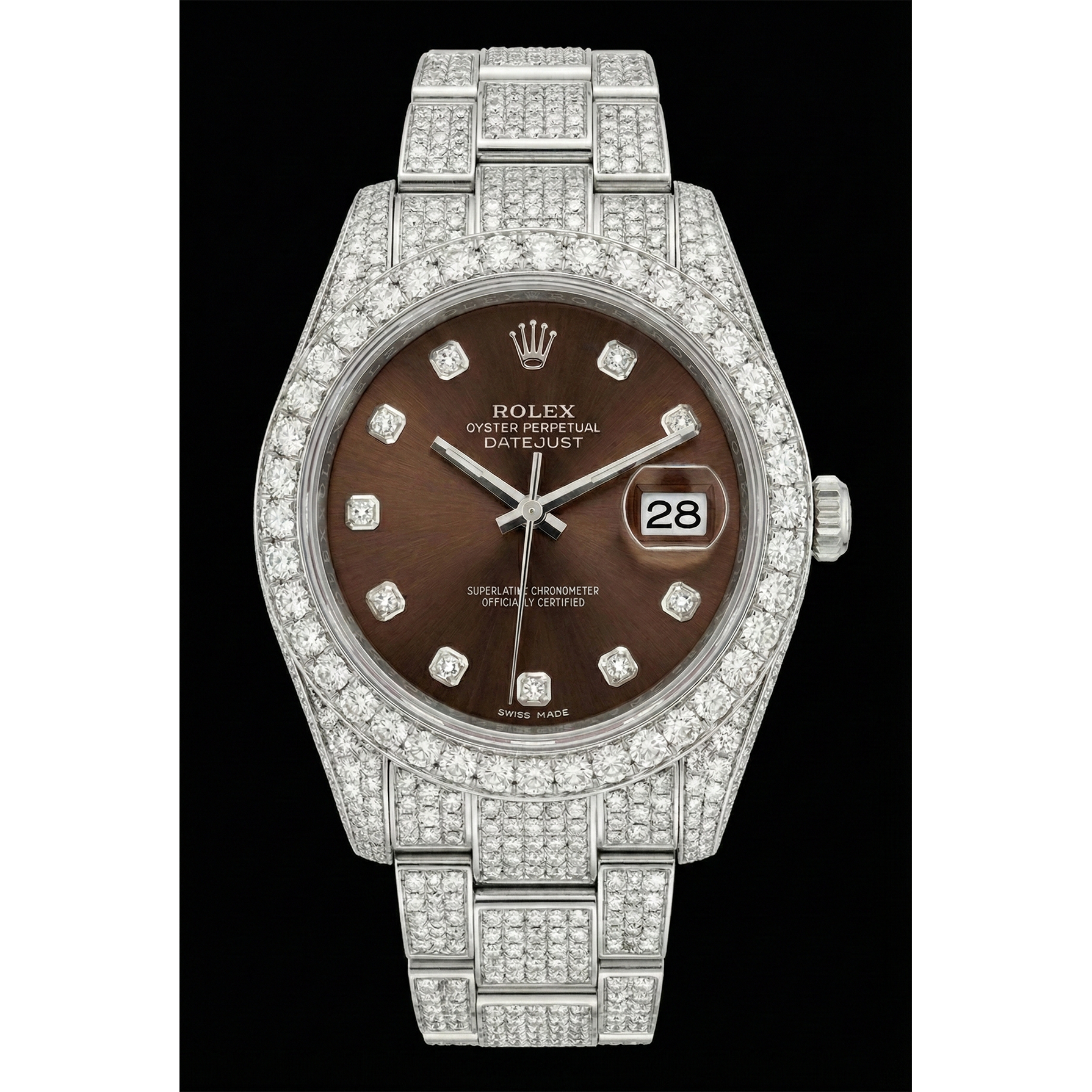 Brilliant Diamond Rolex in Stainless Steel – main view